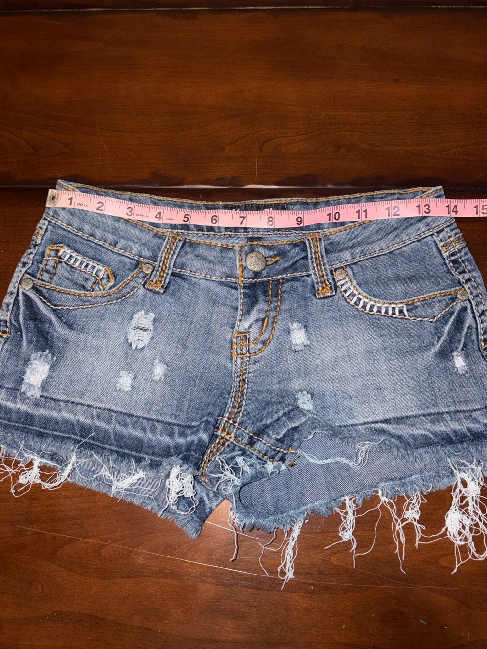 Karma Blue Distressed Jean Shorts Ultra Stretch